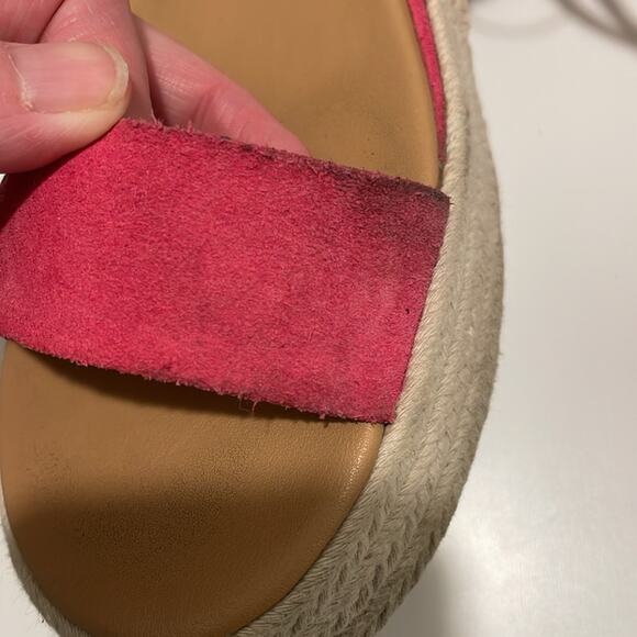 Sorel Brand Women's size 9 Pink Suede Cameron Flatform Sandals Fuschia Fizz - Picture 2 of 7